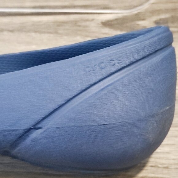 Crocs Ballet Flats Sz 8 Navy blue with chrom Rubber Comfort Ballerina Shoes - Picture 7 of 13